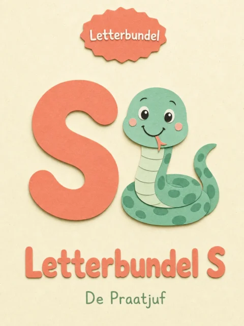 Omslag van Letterbundel S met een vrolijke papieren slang