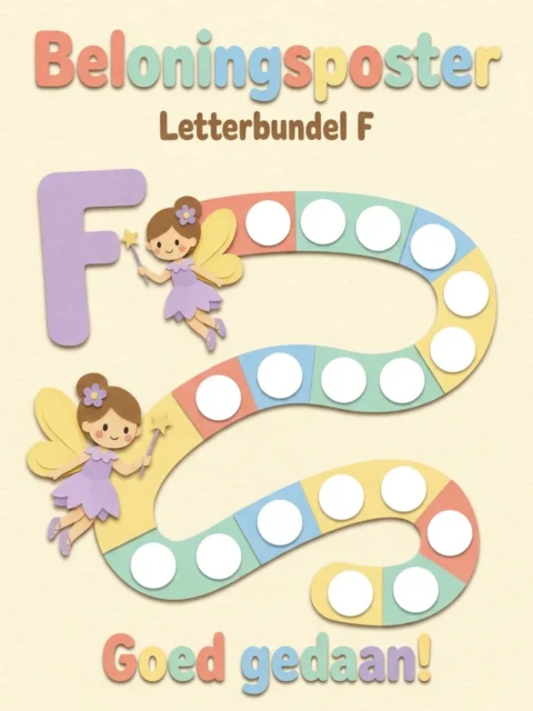 Voorbeeld van de beloningsposter uit Letterbundel F