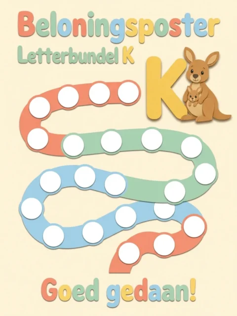 Voorbeeld van de beloningsposter uit Letterbundel K