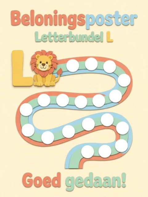 Voorbeeld van de beloningsposter uit Letterbundel L