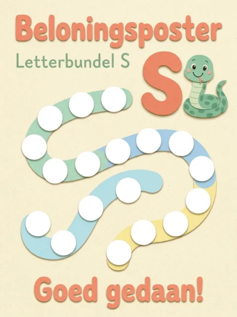 Voorbeeld van de beloningsposter uit Letterbundel S